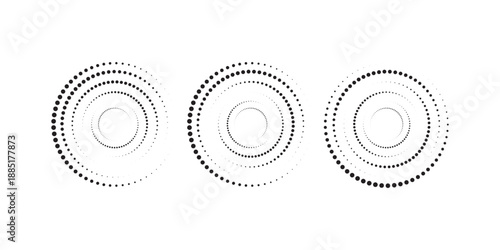 Halftone dotted circle logo with round vector frame designed as a versatile design element icon branding mark or modern graphic symbol