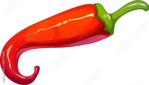 Cartoon hot chili pepper China food icon or symbol. China culture item, Asia isolated hot chili pepper culinary vector symbol. Chinese cuisine cartoon object or Asian food icon