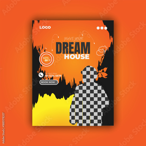 Make your modern house social media post flyer design template.