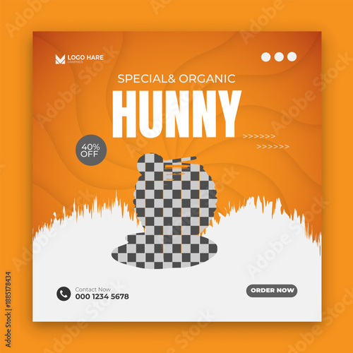 Special honey social media post banner design