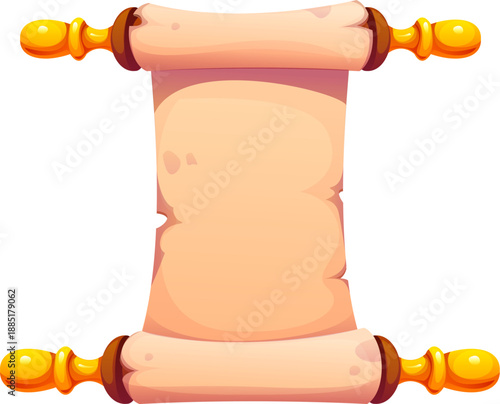 Chinese New Year holiday icon of parchment scroll or Asian ancient papyrus letter, vector symbol. Antique calligraphy parchment scroll or imperial document for Chinese Lunar New Year and Asia culture