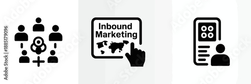 Inbound marketing icons and symbols.