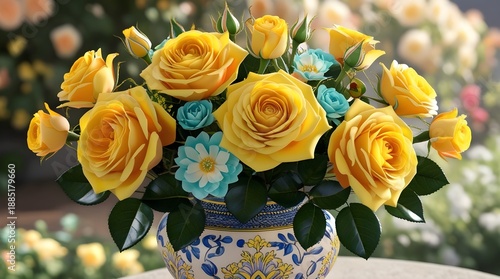 beautiful flower vast, yellow flowers , home decor flowers