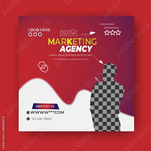 Digital marketing agency social media banner design template.