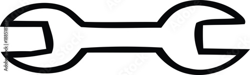 Spanner icon isolated on transparent background