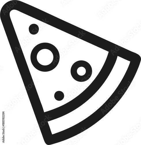 Simple Outline of a Single Pizza Slice