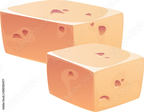 Cartoon tofu cheese China culinary icon or symbol. Asian food culture object, Asia cartoon vector soya product. China culinary icon or Chinese isolated tofu cheese cuisine item