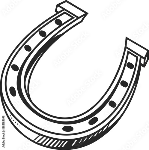 golden horseshoe isolated on black background