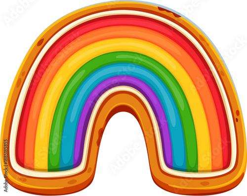 St Patrick Day sweet dessert of rainbow cookie dessert for Irish holiday dessert, cartoon vector. Happy Saint Patrick Day pastry cake, bakery sweet cookie of magic rainbow caramel for Ireland holiday