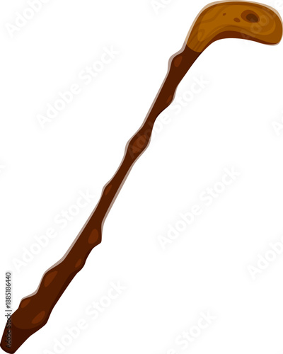 St Patricks font wooden staff punctuation slash. Irish St Patricks day folk alphabet type vector punctuation mark or typeset element. Spring holiday typeface sign with Saint Patricks scepter