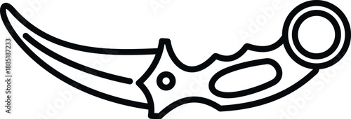 Karambit knife outline illustrating self defense, martial arts training, or weapon concepts
