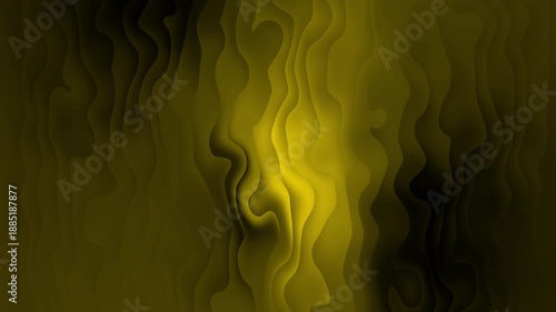 Abstract ripples liquid flow smoky yellow color, abstract composition. Fluid background with ripples and waves luxury liquid motion on black screen.