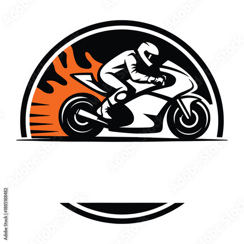 Motorbike racer in action