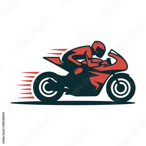 Motorcycle racer in action