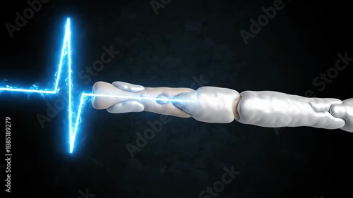 Wallpaper Mural Detailed 3D animation illustrating the rapid electrical signal propagation in a nerve cell axon. Torontodigital.ca