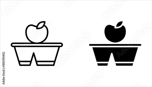 Lunchbox icon set. vector icons for web design on white background