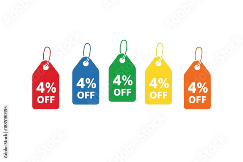 4% off colorful sale tags