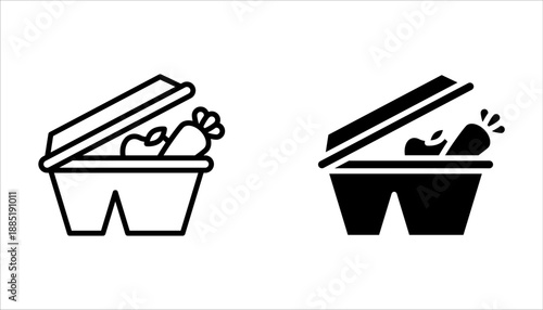 Lunchbox icon set. vector icons for web design on white background