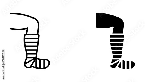 Elastic bandage icon set, simple illustration collection symbol on white background