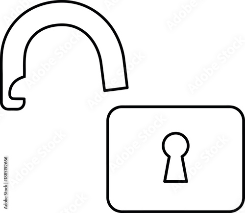 Open padlock symbol of freedom
