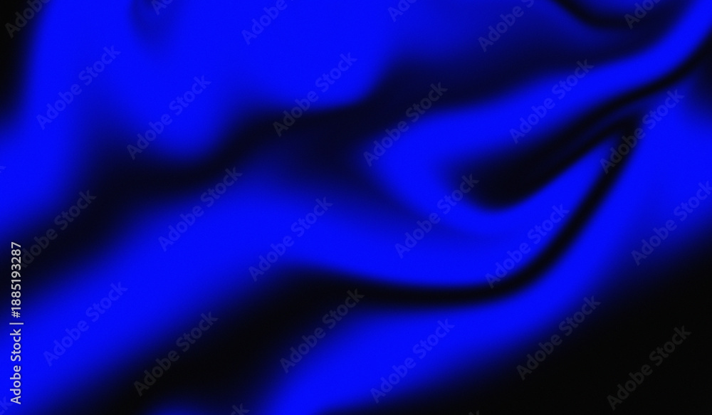 Obraz premium Glowing blue abstract flowing gradient background with soft blurred light waves and subtle noisy grain texture on dark black backdrop