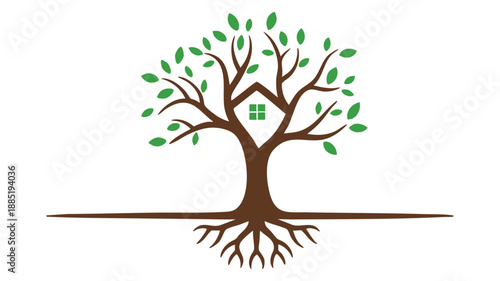 Tree with house