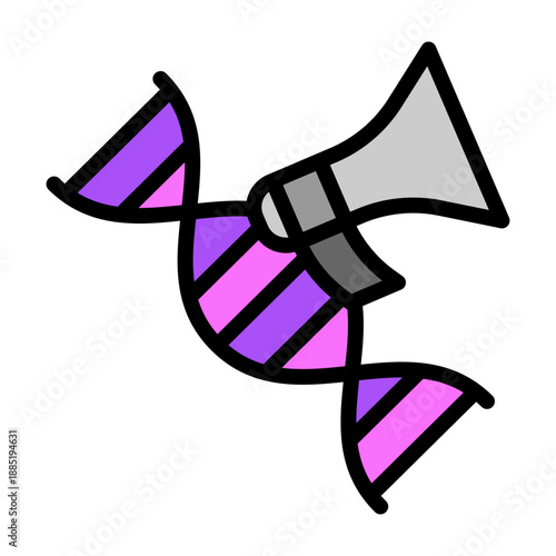 DNA Amplification Vector Filled Icon Design