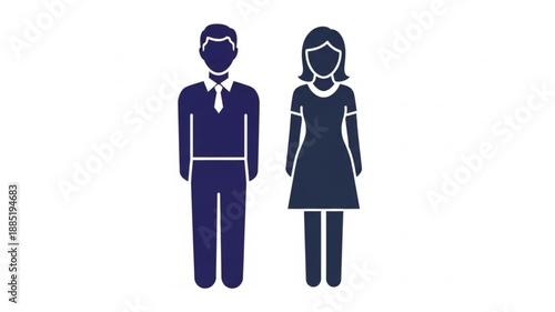 Man and Woman Silhouette Icon Representing People.