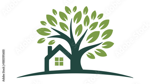 Tree and house illustration