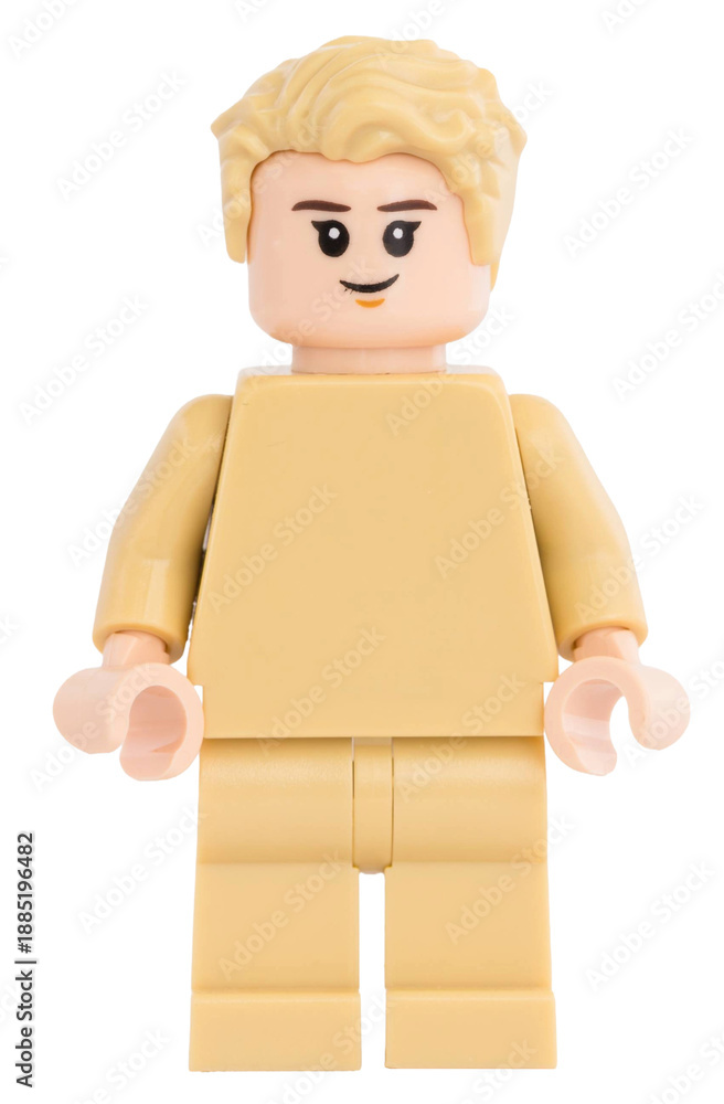 Fototapeta premium Dortmund - Deutschland 21. Januar 2026 Lego Minifigure monochrom in beige
