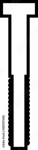 Self Tapping Screw Black Line Style Vector Icon Fastener Hardware Symbol and Construction Outline Graphic Group Featuring Screw, Bolt and Fixing Equipment