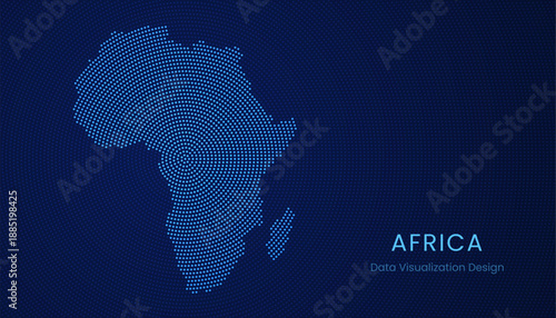 Africa dotted digital map for data visualization design