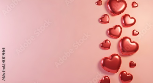 Valentine's day hearts on pink background for lovers and romance