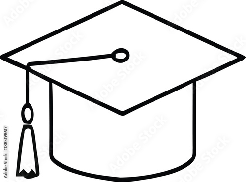 Graduation cap icon for academic achievement and education milestone