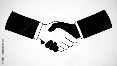 Two hands shaking in agreement business partnership concept.