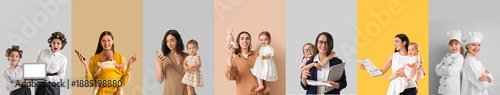 Collage of working mothers ...