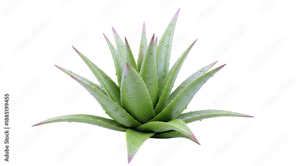 Fototapeta premium Aloe Vera Plant with Water Droplets