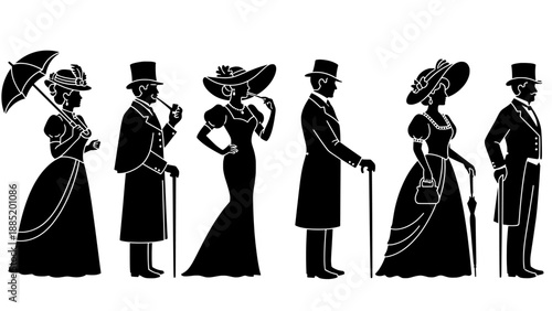 Victorian era fashion silhouettes