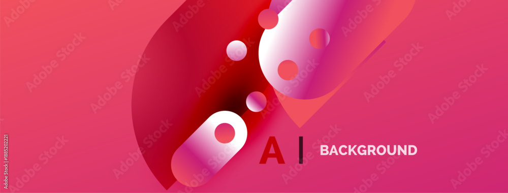 Fototapeta premium Abstract design features vibrant pink gradients, overlapping circles. Text reads AI BACKGROUND. Modern, dynamic visual composition.