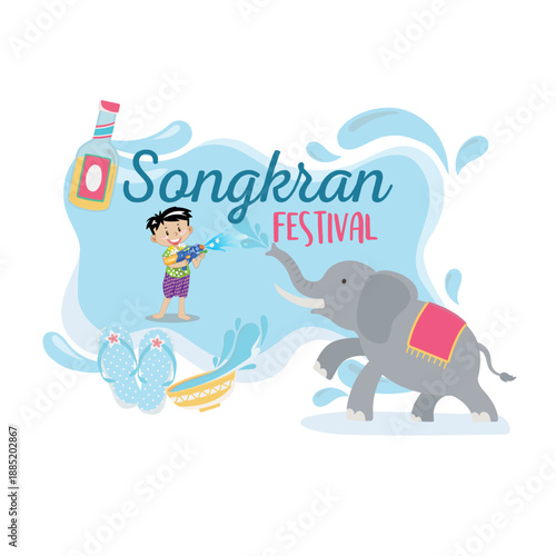 Songkran Festival Water Splashing Celebration