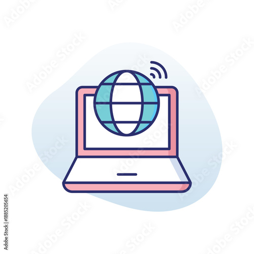 Online Work vector icon