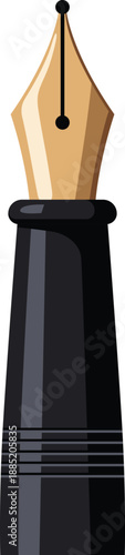 Black Fountain Pen Nib Illustration