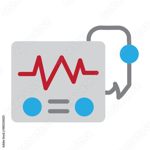 Defibrillator Vector Flat Icon Design