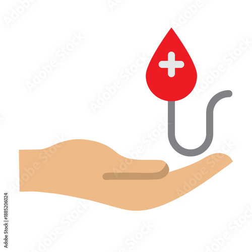Blood Donation Vector Flat Icon Design
