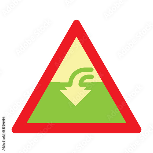 Hazard Triangle Vector Flat Icon Design