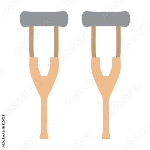 Crutches Vector Flat Icon Design