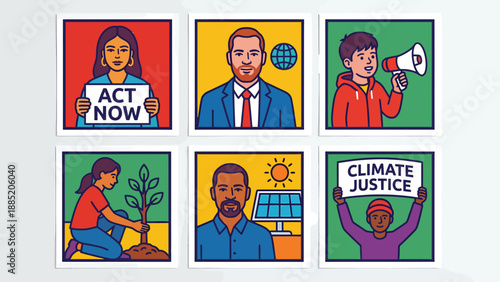Climate Action Icons: Environmental Activism and Sustainability