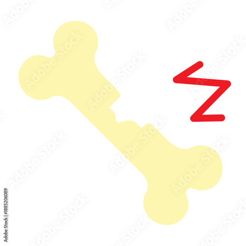 Broken Bone Vector Flat Icon Design