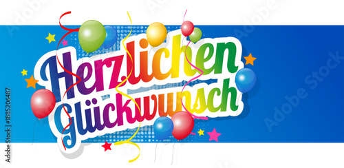 Herzlichen Glückwunsch : Congratulations  and happy birthday in German