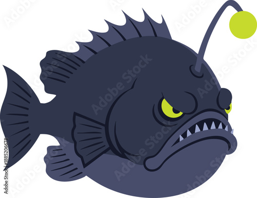 Angry Deep Sea Anglerfish Illustration